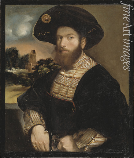 Dossi Dosso - Portrait of a Man Wearing a Black Beret