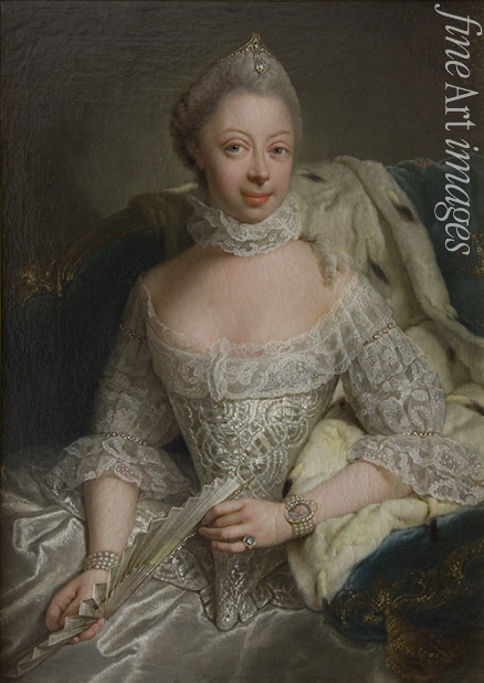Matthieu Georg David - Portrait of Princess Charlotte of Mecklenburg-Strelitz (1744-1818), Queen of Great Britain