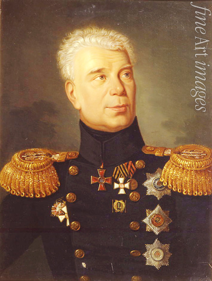 Grewisirski Jakow Fjodorowitsch - Porträt von Seefahrer Admiral Iwan (Adam) Krusenstern (1770-1846)