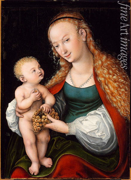 Cranach Lucas der Ältere - Madonna mit Kind und Weintrauben