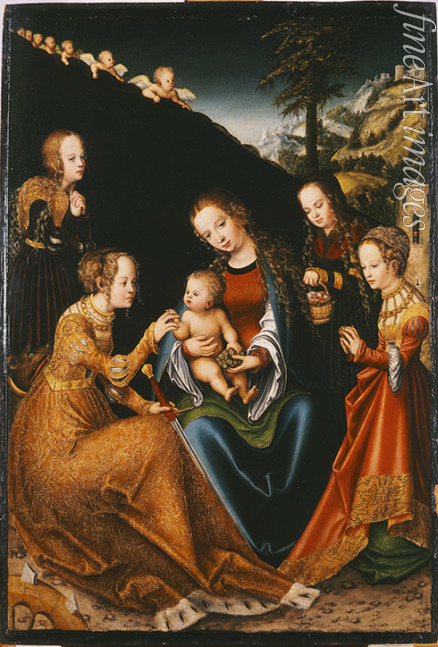Cranach Lucas the Elder - The Mystic Marriage of Saint Catherine of Alexandria with Saints Dorothy, Margaret and Barbara
