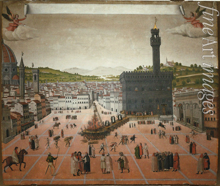 Rosselli Francesco di Lorenzo - Girolamo Savonarola's execution on the Piazza della Signoria in Florence in 1498