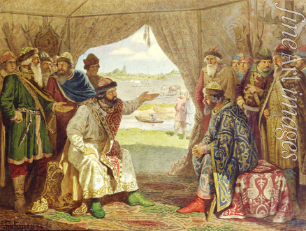 Kiwschenko Alexei Danilowitsch - Großfürsten Wladimir Monomach und Swjatopolk II. auf dem Fürstentag in Dolobsk 1103