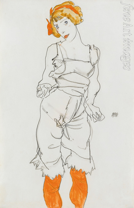 Schiele Egon - Woman in Underclothes and Stockings (Wally Neuzil)