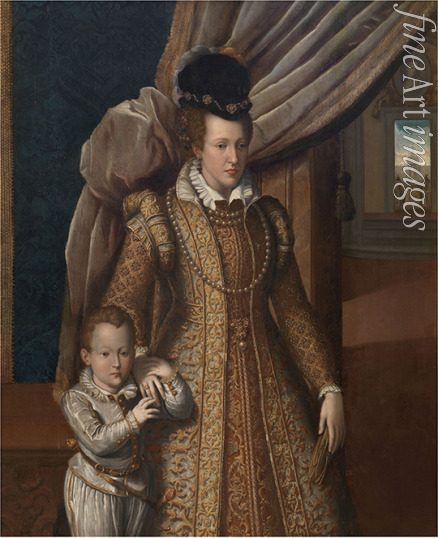 Bizzelli Giovanni - Portrait of Joanna of Austria (1547-1578), Grand Duchess of Tuscany, and her son Philip de' Medici