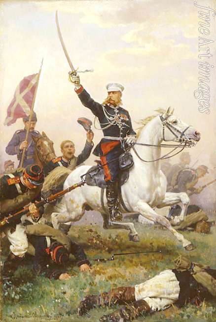 Dmitriev-Orenburgsky Nikolai Dmitrievich - General Mikhail Dmitriyevich Skobelev (1843-1882) on horseback
