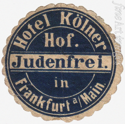 Historic Object - Mail sticker for the guests of the Hotel Kölner Hof in Frankfurt am Main