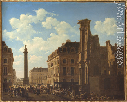 Bouhot Étienne - Place Vendôme und die Rue de Castiglione mit den Ruinen der Kirche der Feuillants