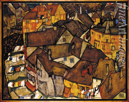 Schiele Egon - Crescent of Houses, Krumau (The Small City V)