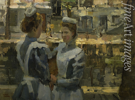 Israëls Isaac - Servant Girls on the Leidsegracht