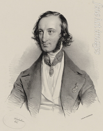 Kriehuber Josef - Portrait of the violinist and composer Theodor Haumann (1808-1878)