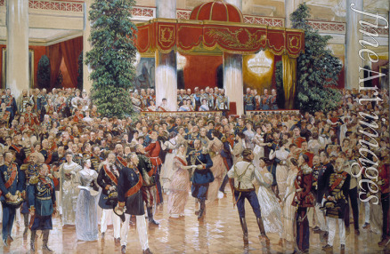 Kardovsky Dmitri Nikolayevich - Ball in the Assembly of the Nobility House in St Petersburg on 23 February 1913