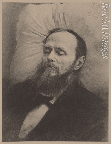 Kramskoi Ivan Nikolayevich - Fyodor Dostoyevsky on the deathbed