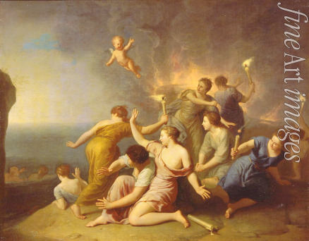 Favannes Henri Antoine de - Nymphen stecken das Schiff von Telemachos in Brand