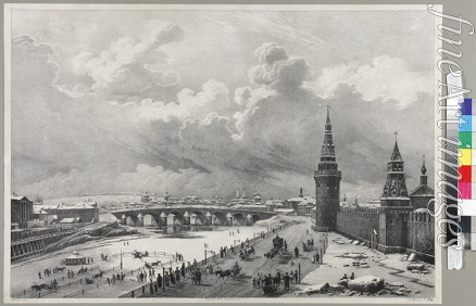 Cadolle Auguste Jean Baptiste Antoine - Blick auf den Moskauer Kreml und die Kamenny Most (Grosse Steinbrücke)