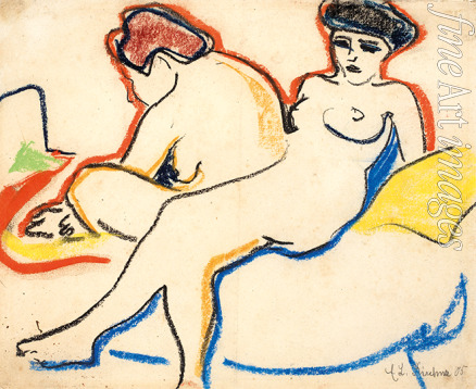 Kirchner Ernst Ludwig - Two Nudes on a Bed