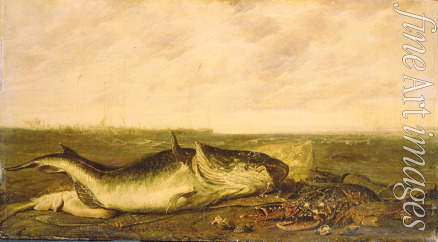 Ryckhals Frans - Fish and lobster on seashore