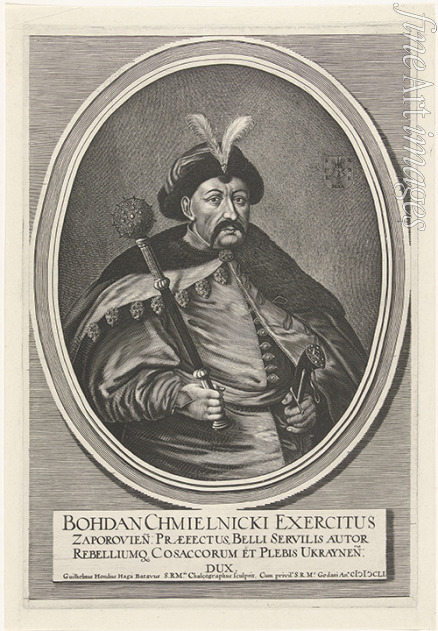 Hondius Willem - Porträt des Hetmans Bohdan Chmelnyzkyj (1595-1657)