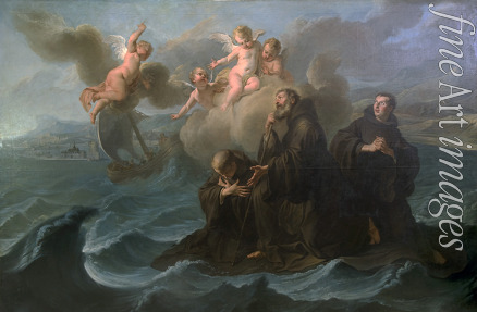 Coypel Noël-Nicolas - Saint Francis of Paola and his companions cross the strait to Messina on his cloak