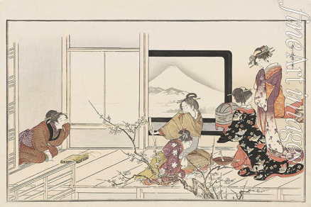 Utamaro Kitagawa - Preparing Food for a Nightingale