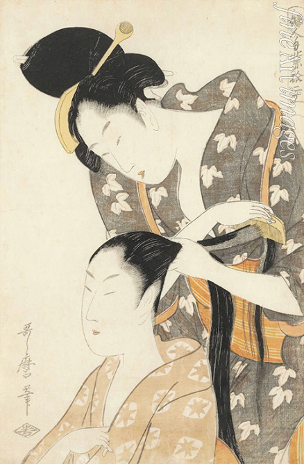 Utamaro Kitagawa - Friseuse (Kamiyui)
