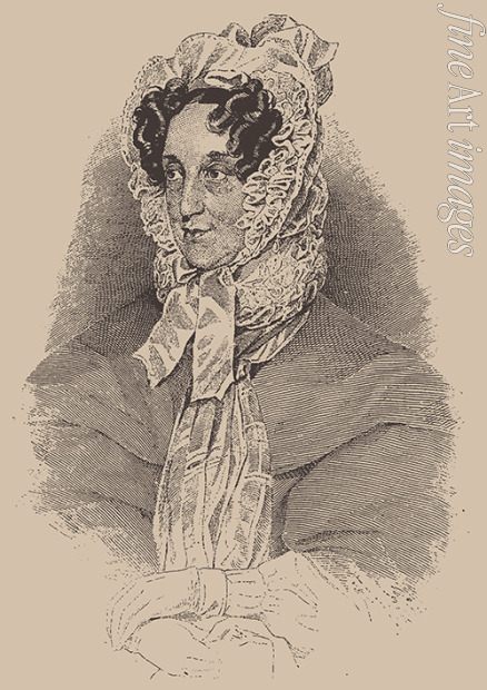 Kriehuber Josef - Portrait of the writer Caroline Pichler (1769-1843)