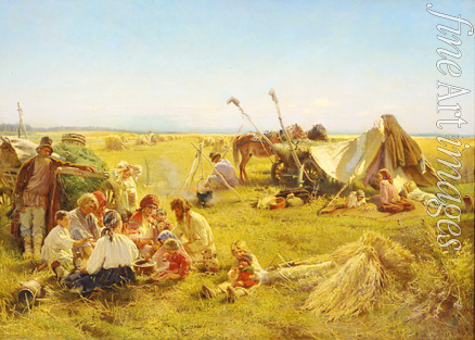 Makovsky Konstantin Yegorovich - A Peasant Meal At Harvest Time