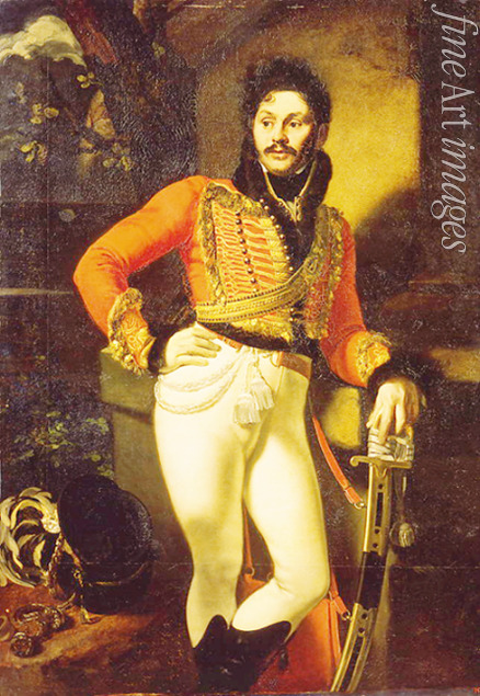 Kiprensky Orest Adamovich - Portrait of the hussar colonel Eugraph Davydov (1775-1823)