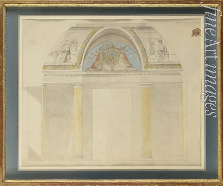 Percier Charles - Entwurf für die Dekoration des Thrones im Palais des Tuileries