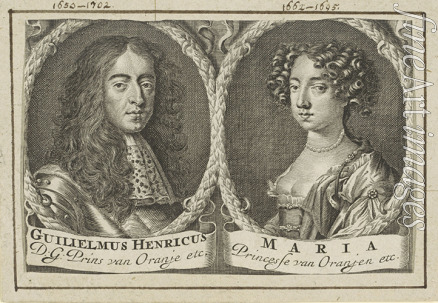 Unbekannter Künstler - Hochzeitsbildnis von Wilhelm III. und Maria II. Stuart