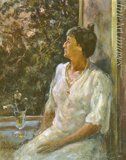 Osmjorkin Alexander Alexandrowitsch - Porträt von Dichterin Anna Achmatowa (1889-1966)