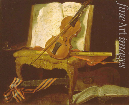 Ouvrié Pierre Justen - Still life with a violin
