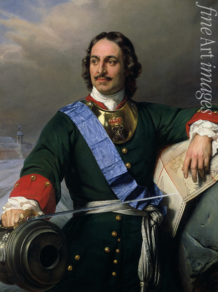 Delaroche Paul Hippolyte - Portrait of Emperor Peter I the Great (1672-1725)