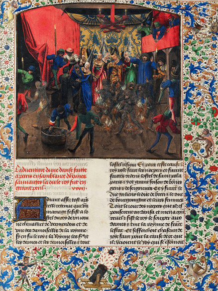 Master of Anthony of Burgundy - Bal des Ardents (Miniature from the Grandes Chroniques de France by Jean Froissart)
