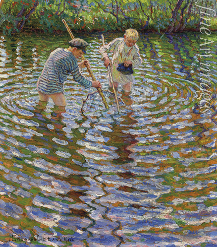 Bogdanov-Belsky Nikolai Petrovich - Young boys fishing for crayfish