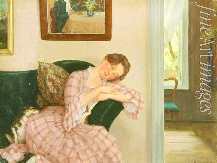 Somov Konstantin Andreyevich - A sleeping Lady in Pink