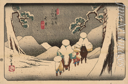 Hiroshige Utagawa - Oi. Aus der Folge Die 69 Stationen der Kisokaido (Kisokaido rokujukyu tsugi no uchi)