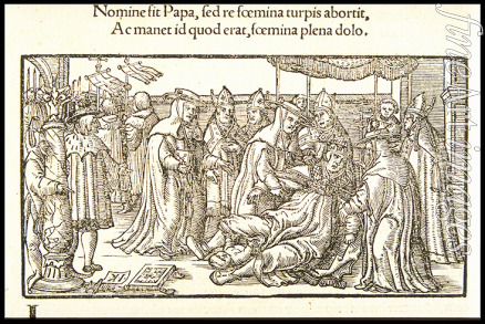 Kerver Jacobus - Die Päpstin Johanna. Aus De mulieribus claris (Von berühmten Frauen) von Giovanni Boccaccio
