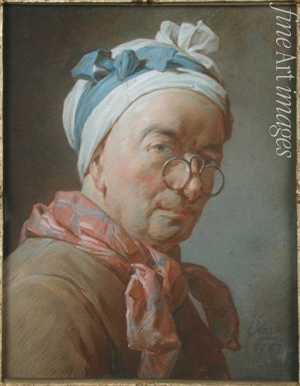 Chardin Jean-Baptiste Siméon - Self-portrait with spectacles