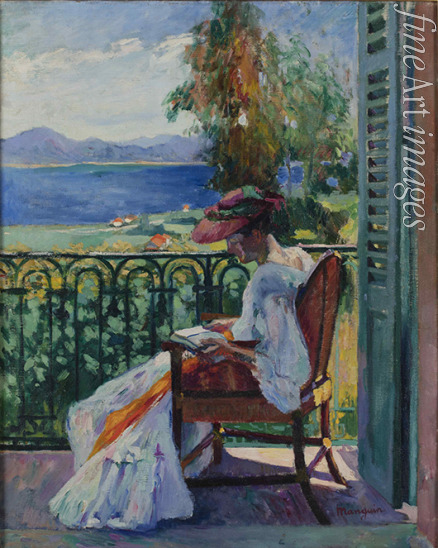 Manguin Henri Charles - Jeanne sur le balcon de la Villa Demière