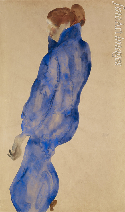 Schiele Egon - Frau im blauen Kleid