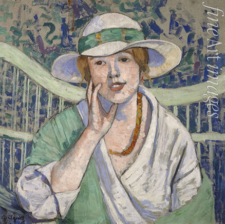 Agutte Georgette - Le chapeau blanc et vert 