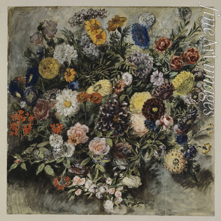 Delacroix Eugène - Bouquet de fleurs 
