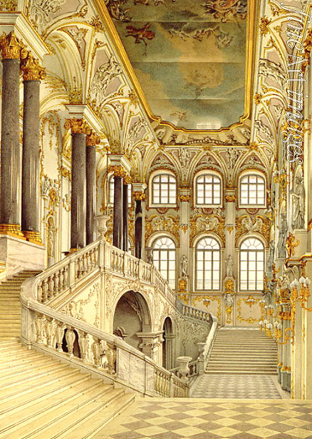 Uchtomski Konstantin Andrejewitsch - Die Haupttreppe im Winterpalast (Gesandten-Treppe oder Jordantreppe genannt)