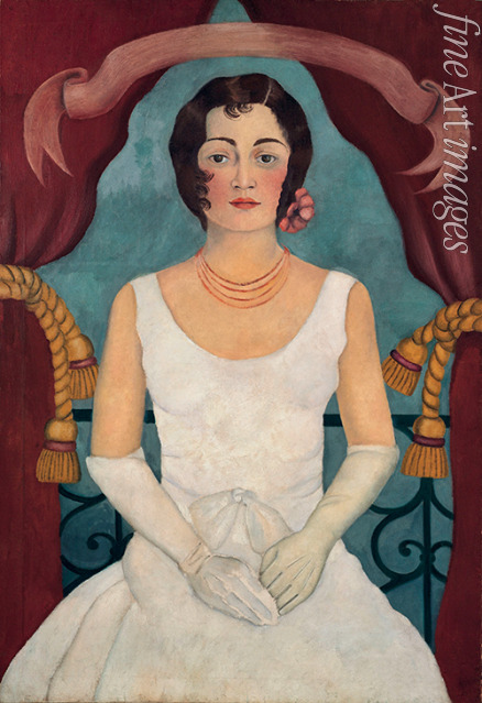 Kahlo Frida - Retrato de una dama en blanco (Porträt einer Dame im Weiss)