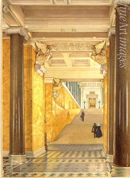 Ukhtomsky Konstantin Andreyevich - The Main Staircase and the Vestibule of the New Hermitage in St. Petersburg