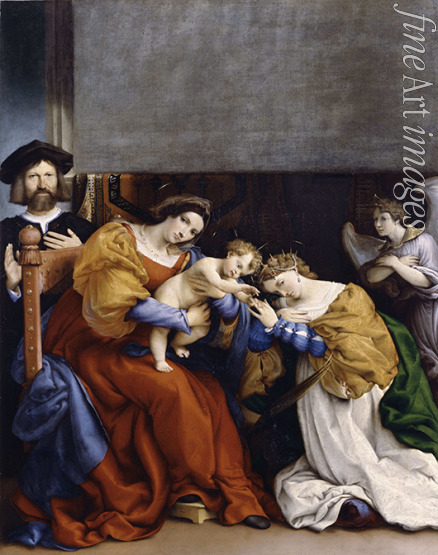 Lotto Lorenzo - Die mystische Hochzeit der heiligen Katharina mit Stifter Niccolò Bonghi