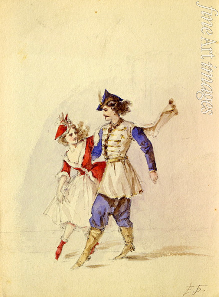 Bem (Boehm) Elizaveta Merkuryevna - Dancing pair in Polnish dress
