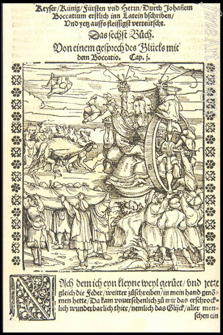 Burgkmair Hans the Elder - The Wheel of Fortune (From Furnemmste Historien und exempel von widerwertigem Glück...)