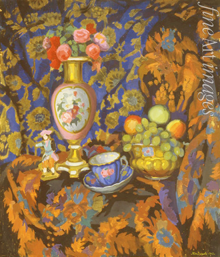 Zaytsev Nikolai Semyonovich - Still life with porcelain and flowers